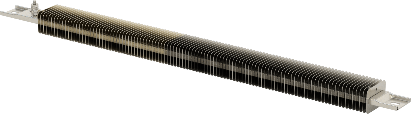 Kanal için Kanatlı Şerit Isıtıcı, Fırınlar, ve Kurutucular, 240V AC, Ofset Vidalı Terminaller, 2500W