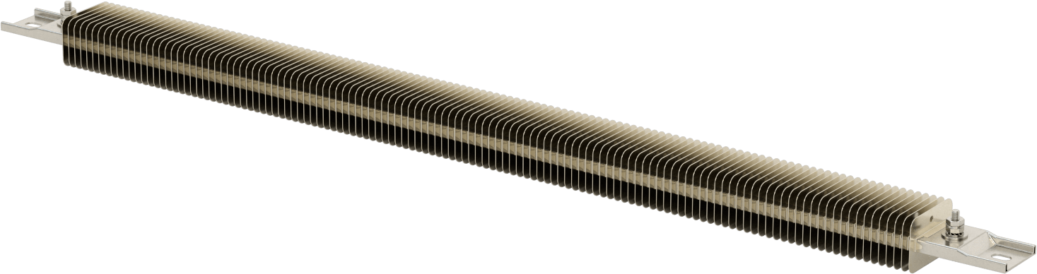 Kanal için Kanatlı Şerit Isıtıcı, Fırınlar, ve Kurutucular, 240V AC, Yarık Vidalı Terminaller, 2800W