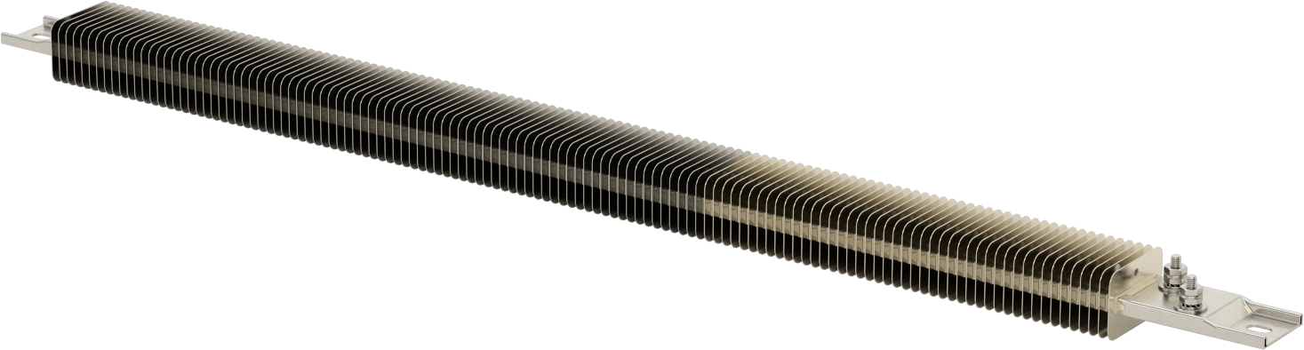 Kanal için Kanatlı Şerit Isıtıcı, Fırınlar, ve Kurutucular, 240V AC, Ofset Vidalı Terminaller, 2800W