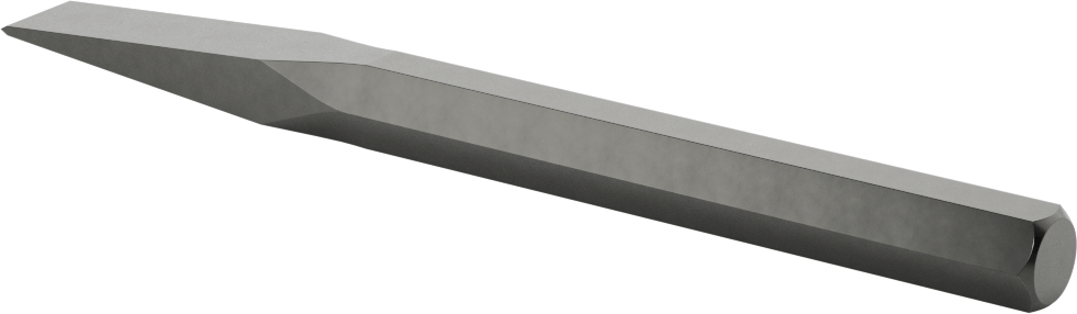 Metal için Pürüzsüz Saplı Keski, Standart Uçlu, 1/2" Bıçak Genişliği, 6" Toplam Uzunluk