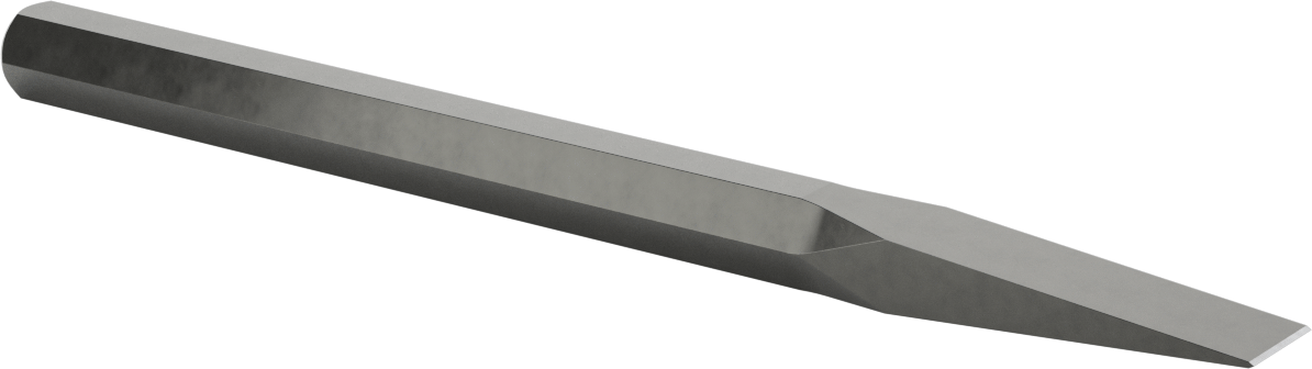 Metal için Pürüzsüz Saplı Keski, Standart Uçlu, 7/8" Bıçak Genişliği, 12 inç Toplam Uzunluk