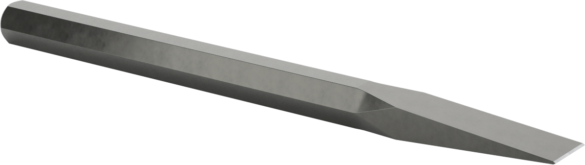 Metal için Pürüzsüz Saplı Keski, Standart Uçlu, 1" Bıçak Genişliği, 12 inç Toplam Uzunluk