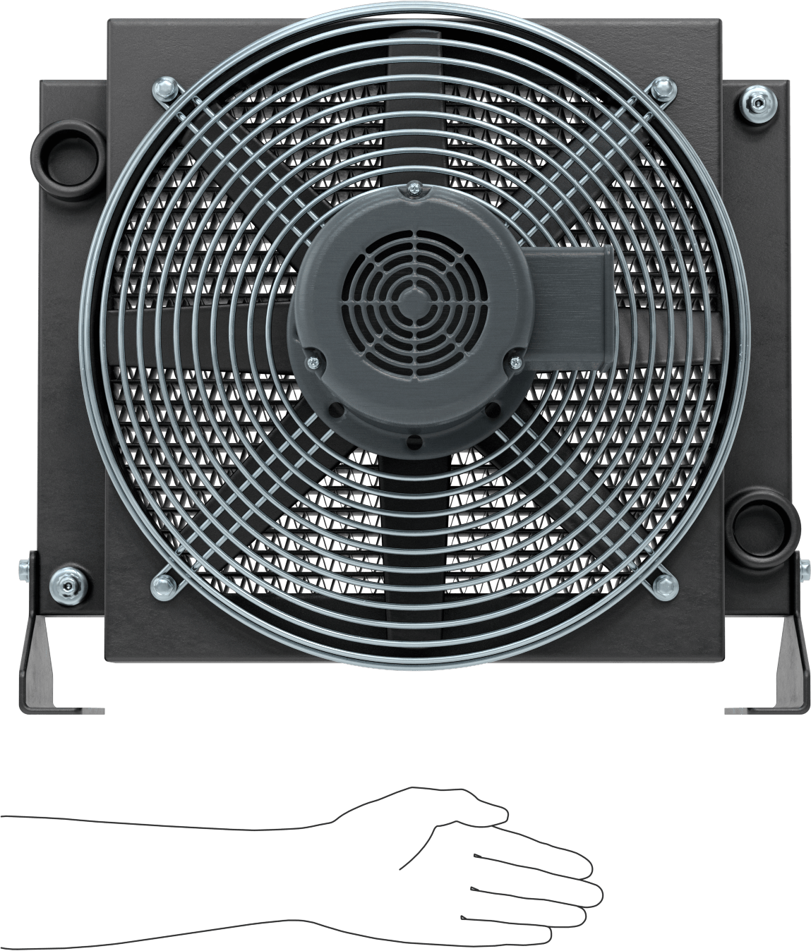 Yağ için Yüksek Kapasiteli Isı Emici, Tamamen Kapalı Fan Soğutmalı, 1-5/8"-12 Dişi Diş, 44000 Btu/saat Soğutma Kapasitesi