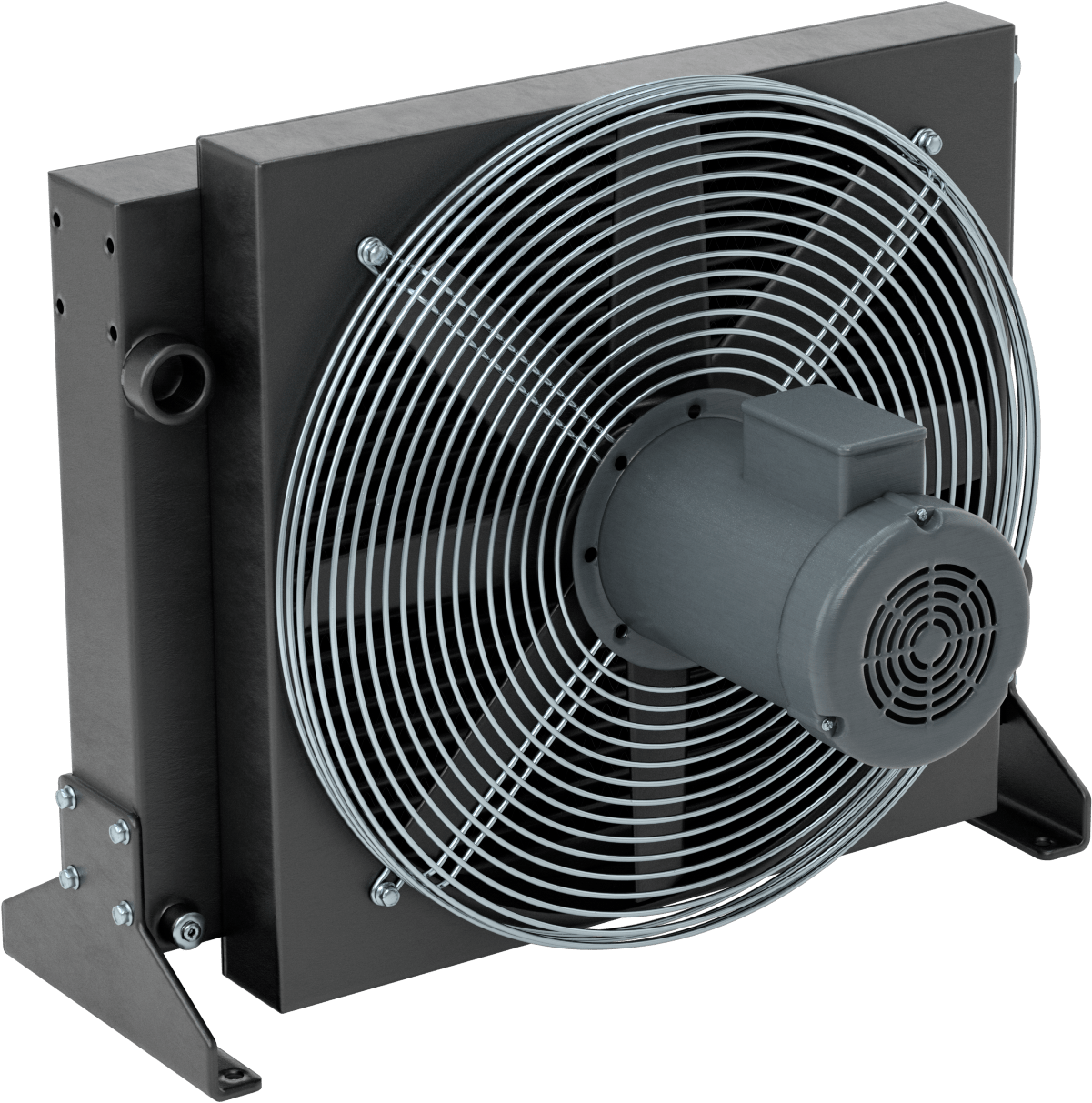 Yağ için Yüksek Kapasiteli Isı Emici, Tamamen Kapalı Fan Soğutmalı, 1-5/8"-12 Dişi, 126.000 Btu/saat Soğutma Kapasitesi