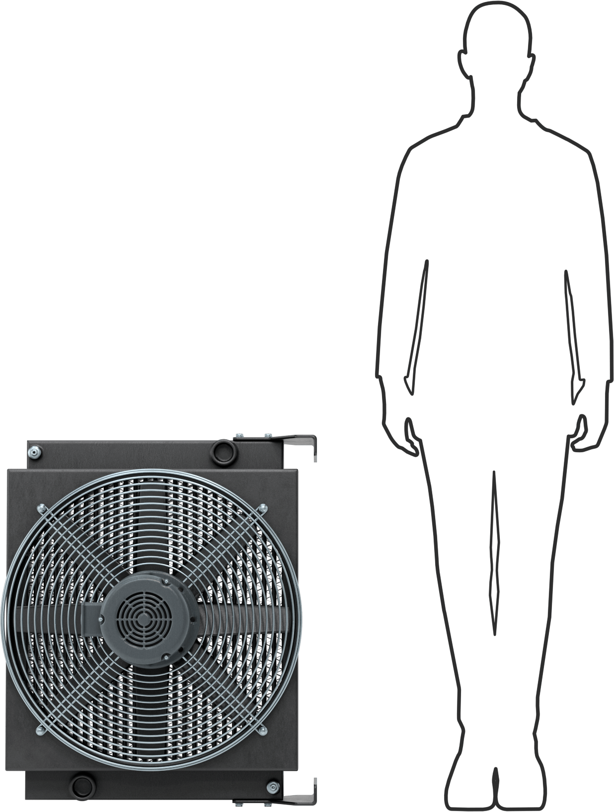 Yağ için Yüksek Kapasiteli Isı Emici, Tamamen Kapalı Fan Soğutmalı, 1-5/8"-12 Dişi, 126.000 Btu/saat Soğutma Kapasitesi