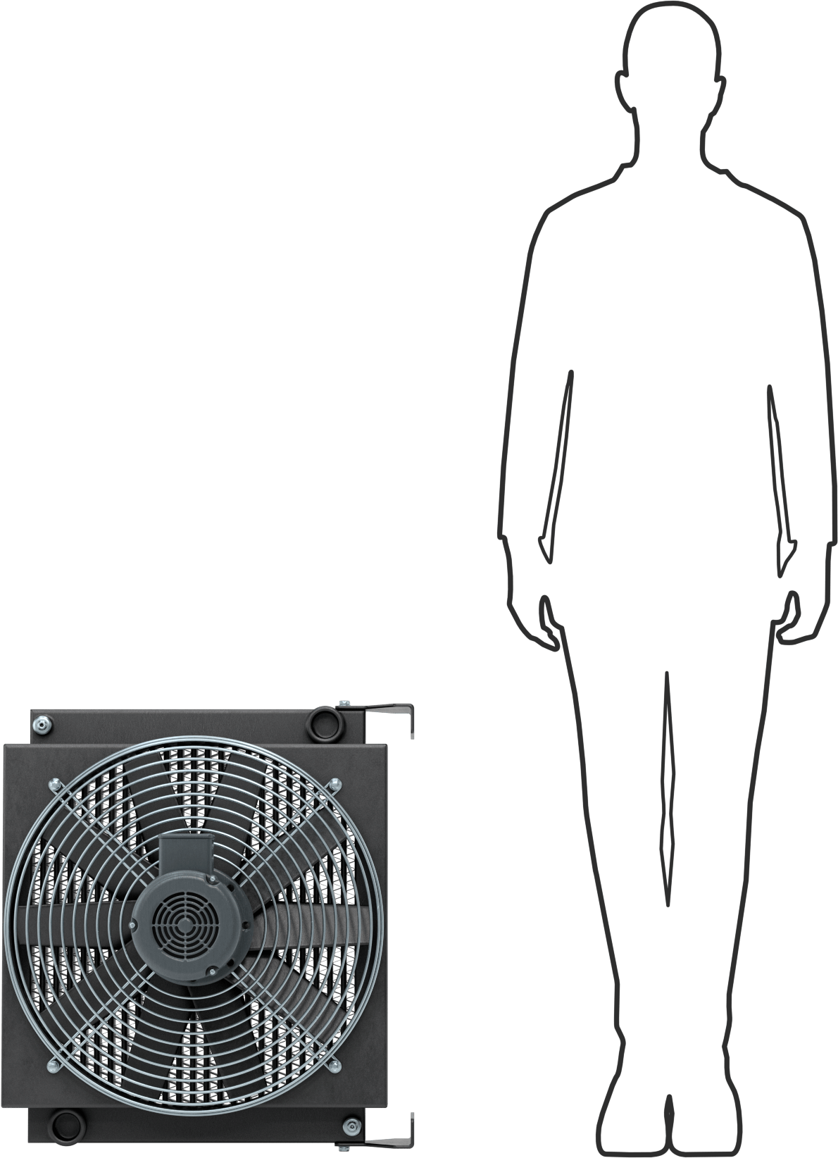 Yağ için Yüksek Kapasiteli Isı Emici, Tamamen Kapalı Fan Soğutmalı, 1-5/8"-12 Dişi Diş, 76000 Btu/saat Soğutma Kapasitesi
