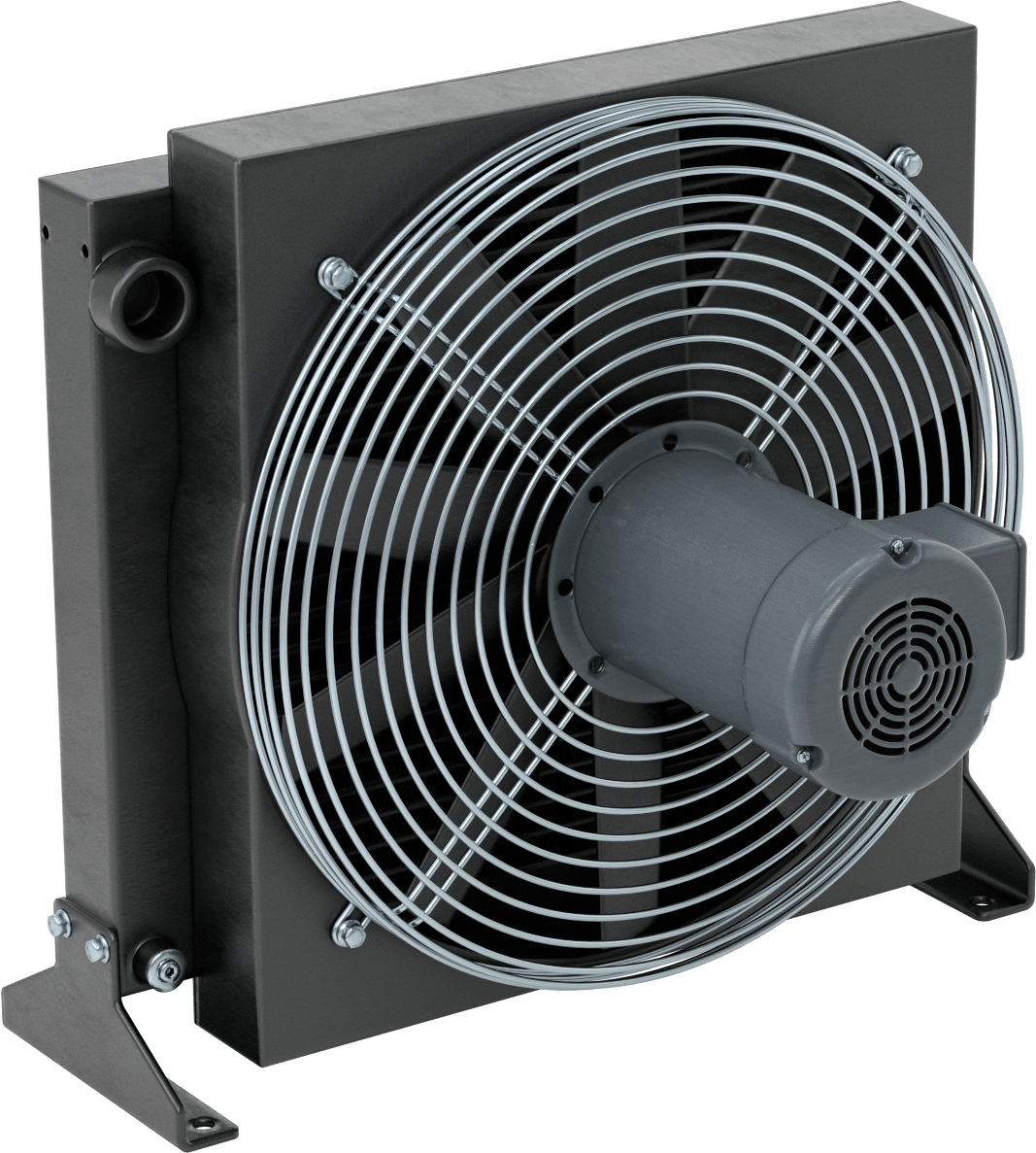 Yağ için Yüksek Kapasiteli Isı Emici, Tamamen Kapalı Fan Soğutmalı, 1-5/8"-12 Dişi Diş, 76000 Btu/saat Soğutma Kapasitesi