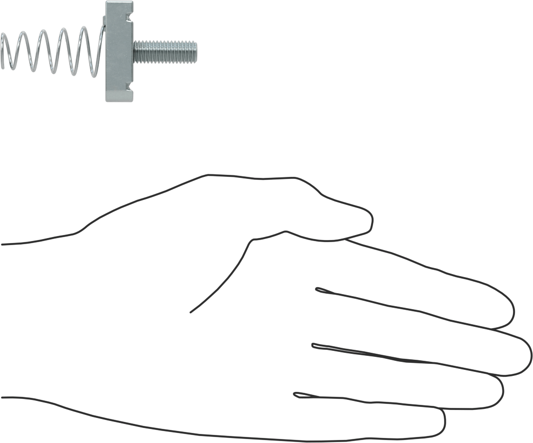 Saplamalı Strut Kanal Somunu, 1-5/8" Kanal Yüksekliği için, M8 x 1.25 mm, 7/8" Diş Uzunluğu