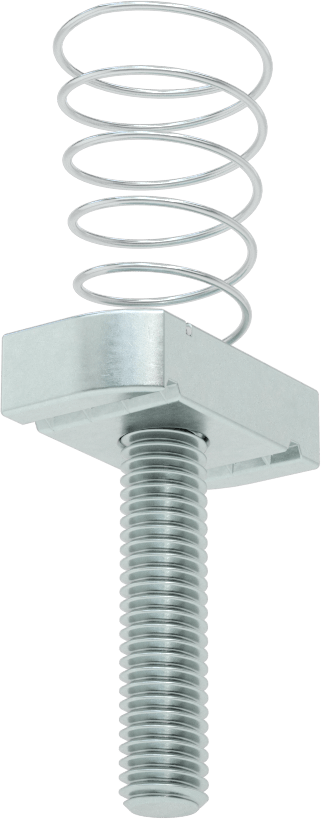Saplamalı Strut Kanal Somunu, 1-5/8" Kanal Yüksekliği için, 3/8"-16 Diş, 1-5/8" Diş Uzunluğu
