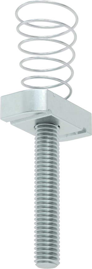 Saplamalı Strut Kanal Somunu, 1-5/8" Kanal Yüksekliği için, 3/8"-16 Diş, 2-1/8" Diş Uzunluğu
