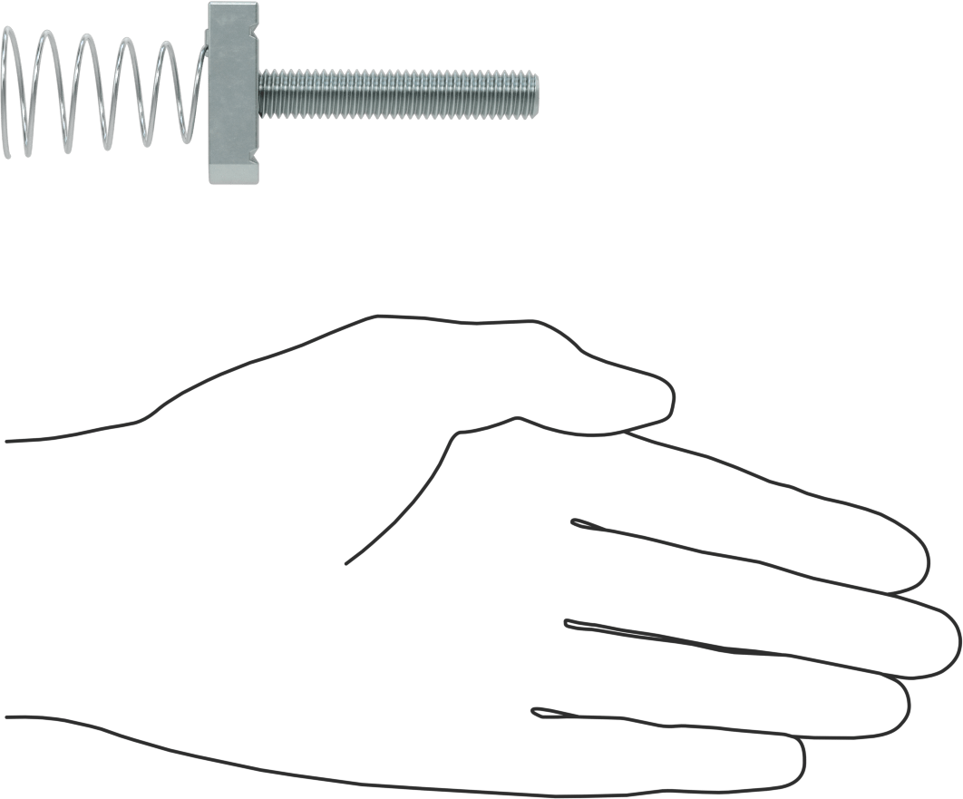 Saplamalı Strut Kanal Somunu, 1-5/8" Kanal Yüksekliği için, 3/8"-16 Diş, 2-1/8" Diş Uzunluğu