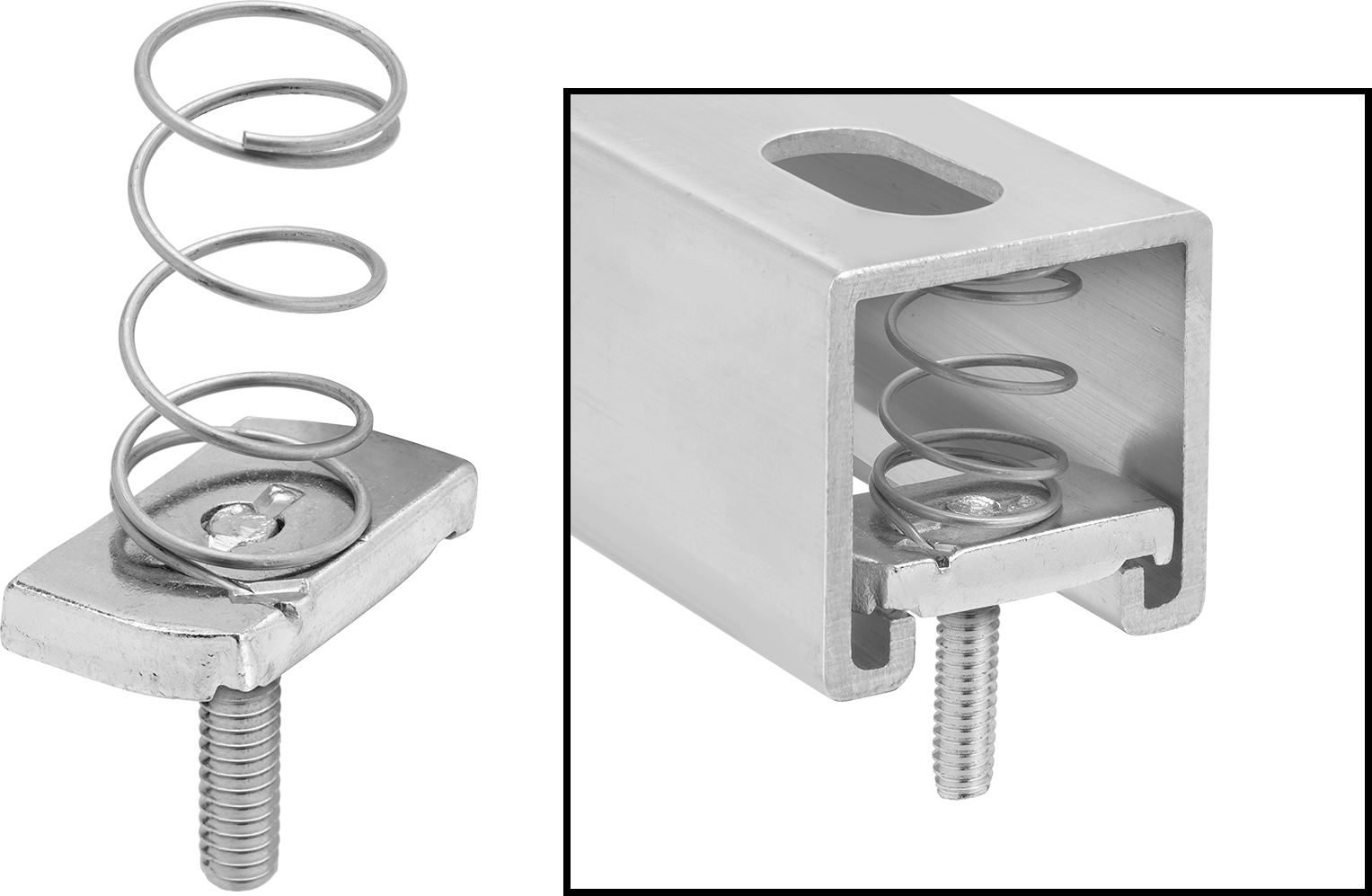 Saplamalı Strut Kanal Somunu, 1-5/8" Kanal Yüksekliği için, 304 Paslanmaz Çelik, 1/4"-20, 7/8" Diş Uzunluğu
