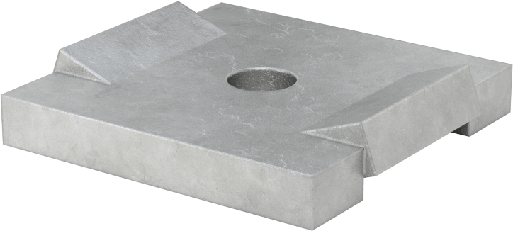 Dönmeyen Strut Kanal Pul, 1/4" Çaplı Çubuk için, Galvanizli Çelik