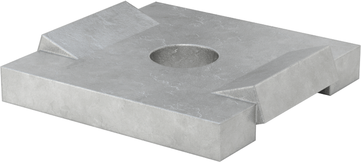 Dönmeyen Strut Kanal Pul, 3/8" Çaplı Çubuk için, Galvanizli Çelik
