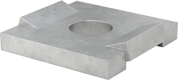Dönmeyen Strut Kanal Pul, 1/2" Çaplı Çubuk için, Galvanizli Çelik