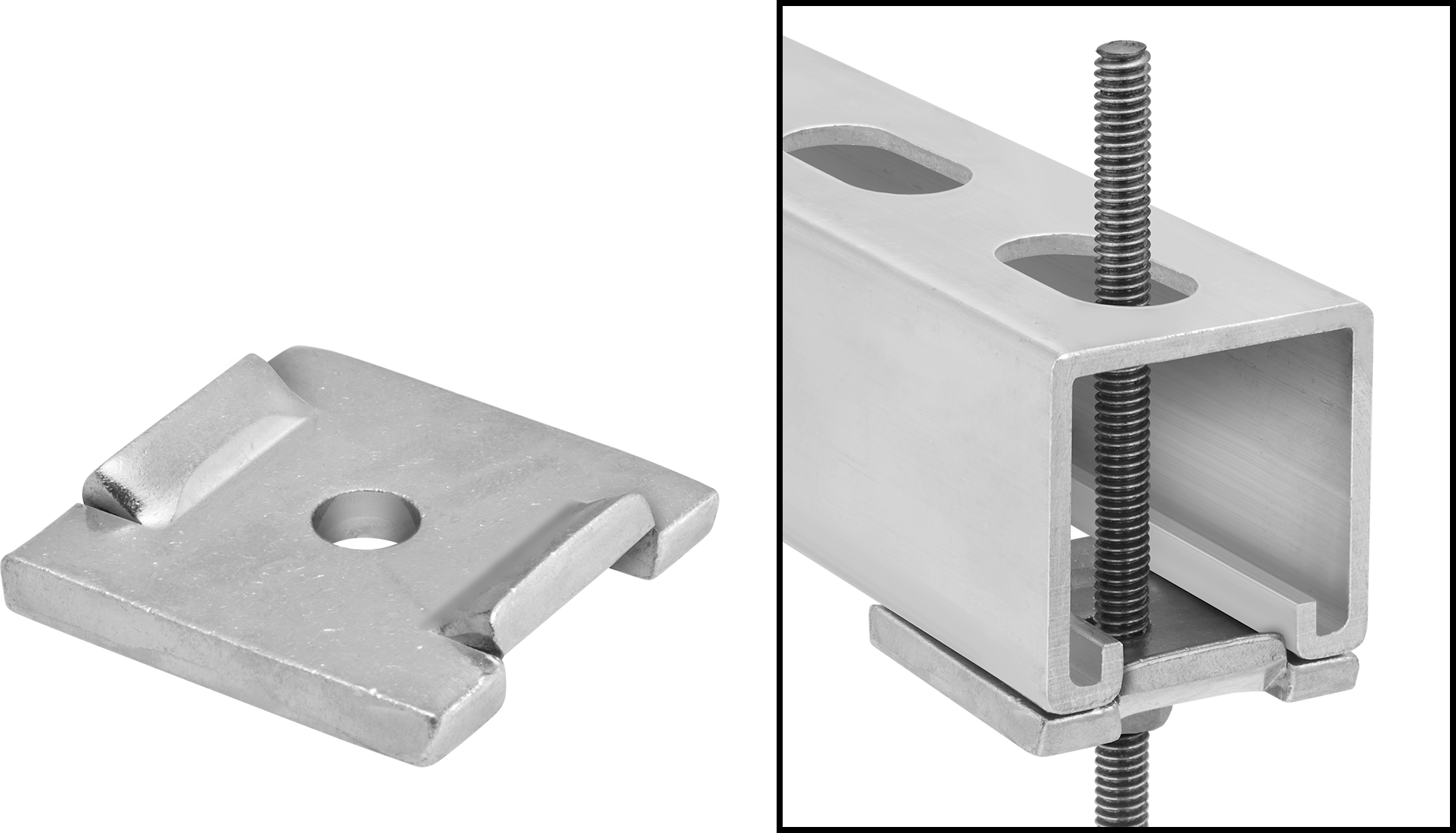 Dönmeyen Strut Kanal Pul, 6 mm Çaplı Çubuk için, Çinko Kaplı Çelik