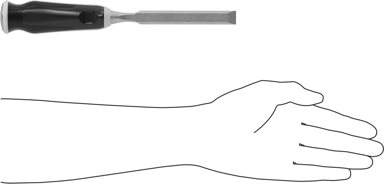 Ahşap Keski, 5/8“ Genişlik x 5-1/2” Uzunluk Bıçak