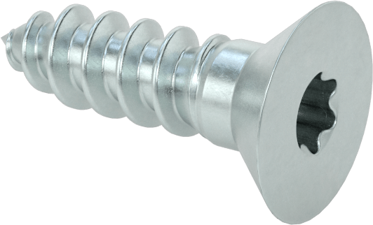 Çinko Kaplı Çelik Torx Düz Başlı Ahşap Vidaları, Numara 6 Vida Boyutu, 1/2" Uzunluk