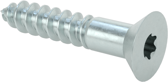 Çinko Kaplı Çelik Torx Düz Başlı Ahşap Vidaları, Numara 6 Vida Boyutu, 3/4" Uzunluk