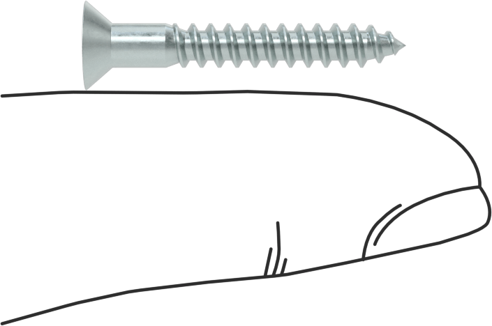 Çinko Kaplı Çelik Torx Düz Başlı Ahşap Vidaları, Numara 6 Vida Boyutu, 1" Uzunluk