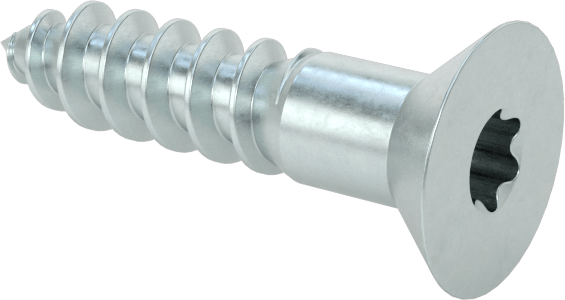 Çinko Kaplı Çelik Torx Düz Başlı Ahşap Vidaları, Numara 8 Vida Boyutu, 3/4" Uzunluk