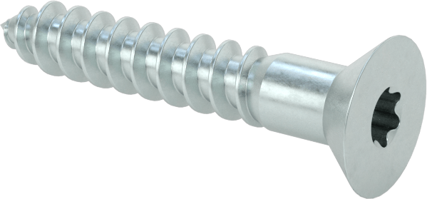 Çinko Kaplı Çelik Torx Düz Başlı Ahşap Vidaları, Numara 8 Vida Boyutu, 1" Uzunluk