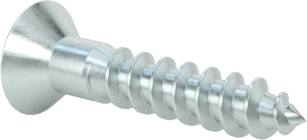 Çinko Kaplı Çelik Torx Düz Başlı Ahşap Vidaları, 10 Numaralı Vida Boyutu, 1" Uzunluk