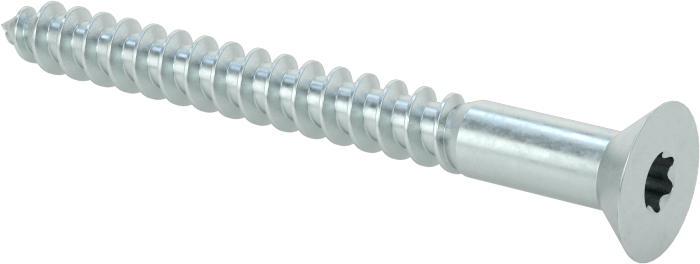 Çinko Kaplı Çelik Torx Düz Başlı Ahşap Vidaları, 10 Numaralı Vida Boyutu, 2" Uzunluk