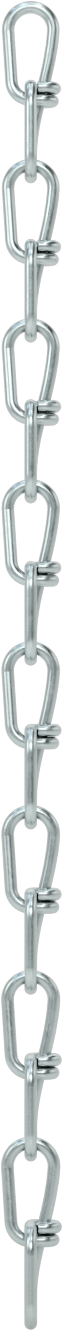 Çift Döngülü Zincir, Çinko Kaplı Çelik, Boyut 2/0, 1,82" İç Uzunluk