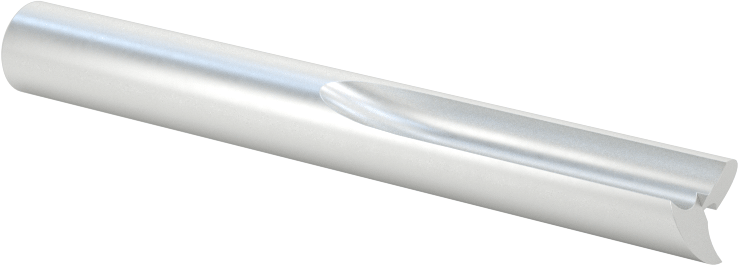 Plastik için Freze Ucu, Yüksek Hızlı Çelik, Düz Yivler, 1/4" Kesme Çapı, 3/4" Uzun Kesim
