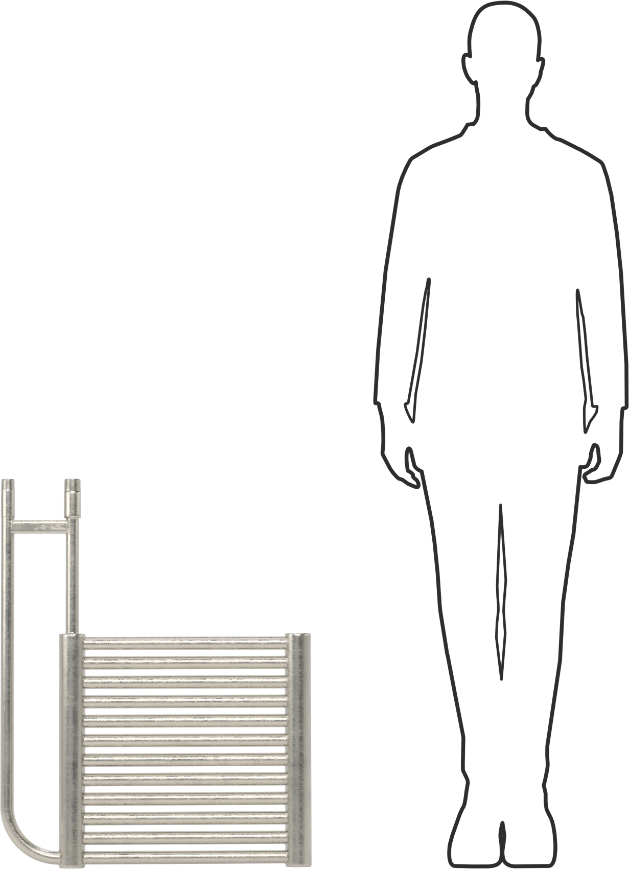 Açık Tanklı Isı Değiştirici, Paslanmaz Çelik, 5,6 ft² Yüzey Alanı, 1 NPT Erkek Giriş