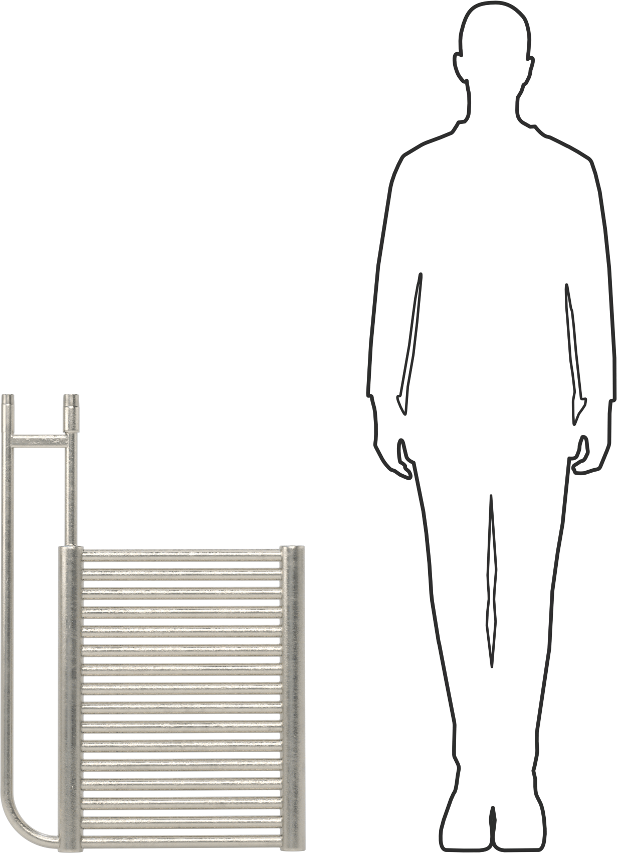 Açık Tanklı Isı Değiştirici, Paslanmaz Çelik, 7,5 ft² Yüzey Alanı, 1 NPT Erkek Giriş