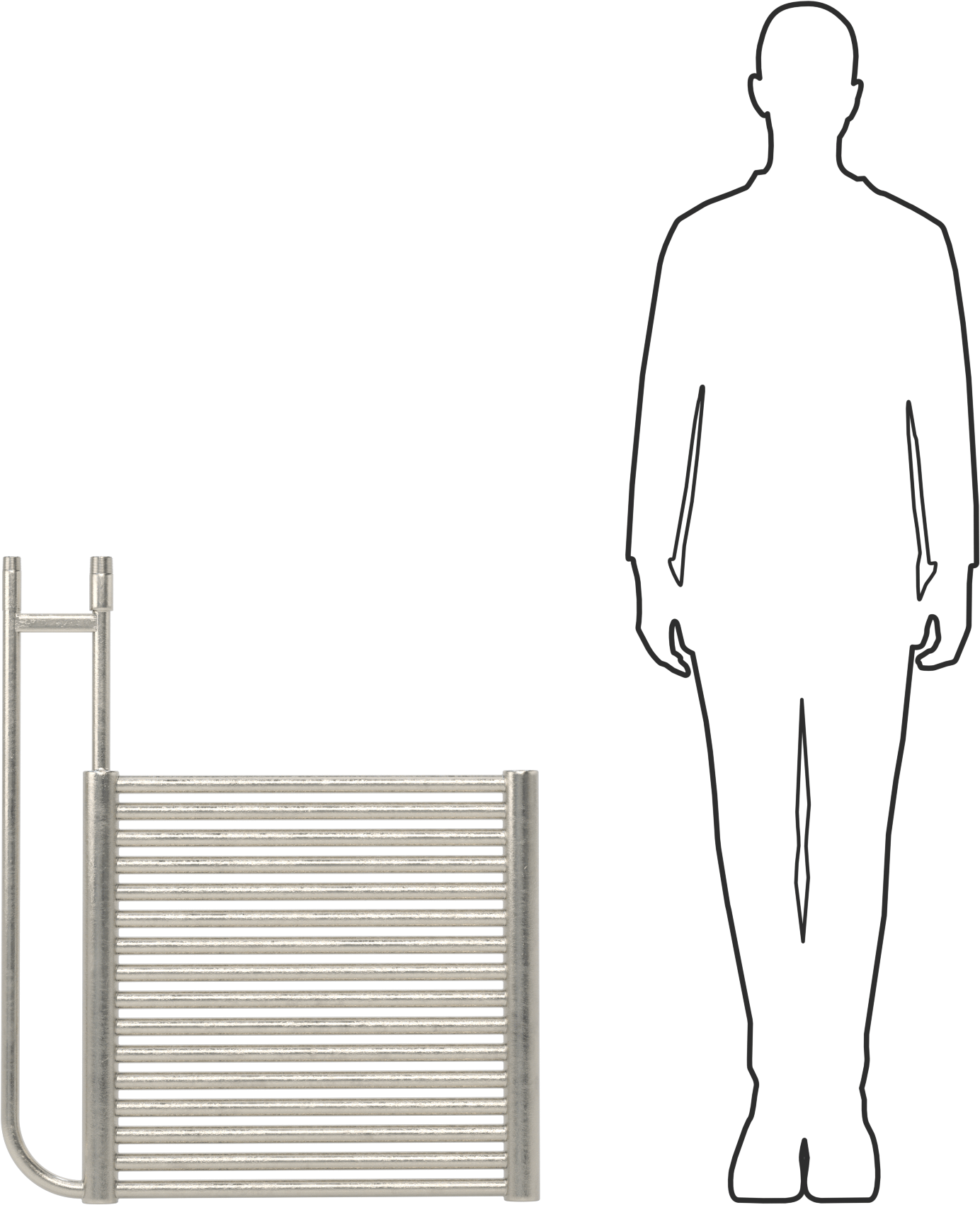 Açık Tanklı Isı Değiştirici, Paslanmaz Çelik, 9,6 ft² Yüzey Alanı, 1 NPT Erkek Giriş