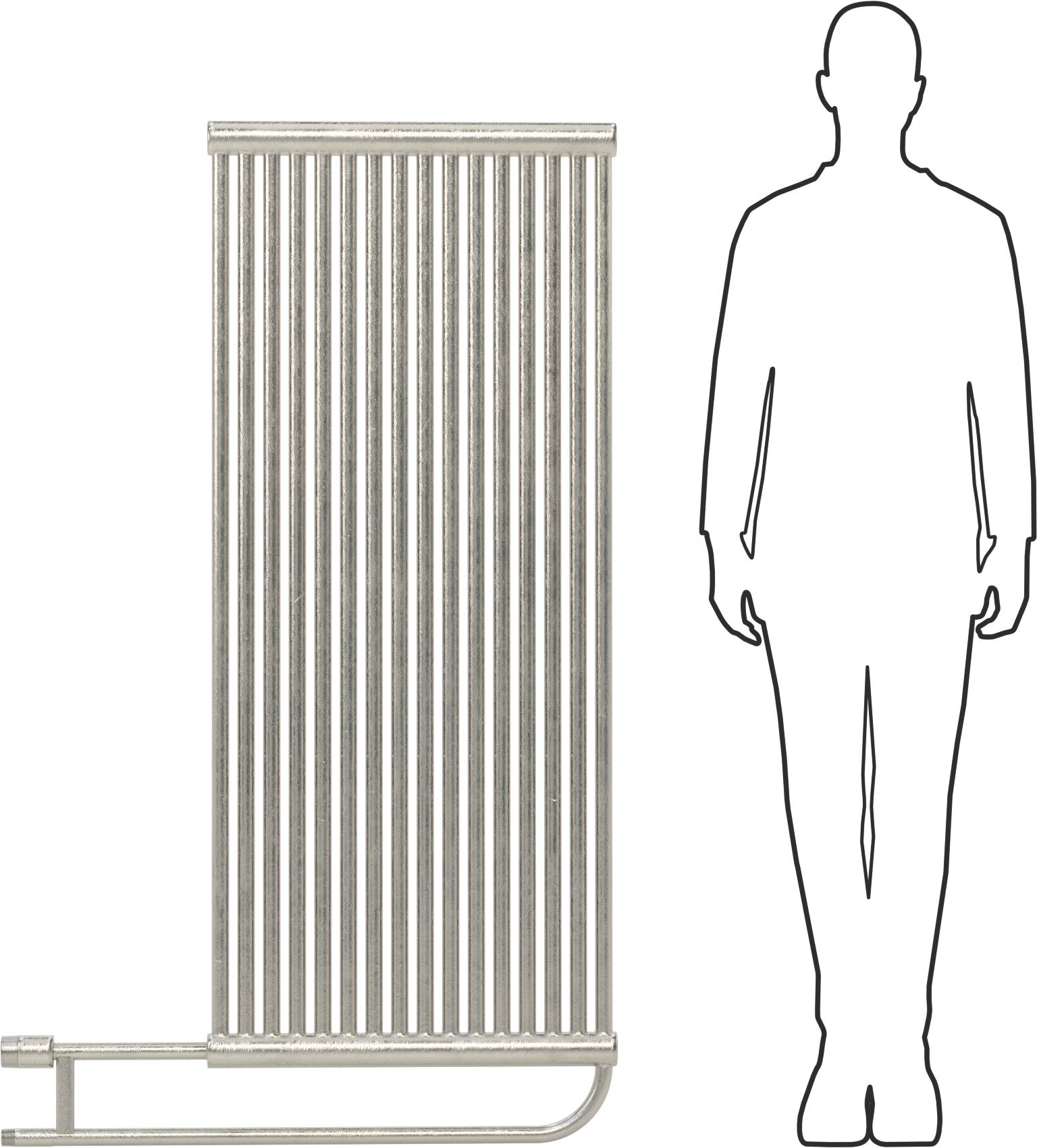 Açık Tanklı Isı Değiştirici, Paslanmaz Çelik, 20,1 ft² Yüzey Alanı, 1-1/2 NPT Erkek Giriş