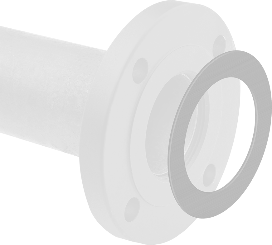 Gasket Shown with Raised-Surface Pipe Flange