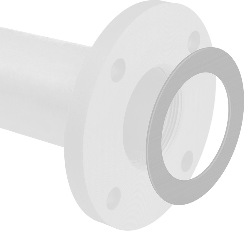 Gasket Shown with Flat-Surface Pipe Flange