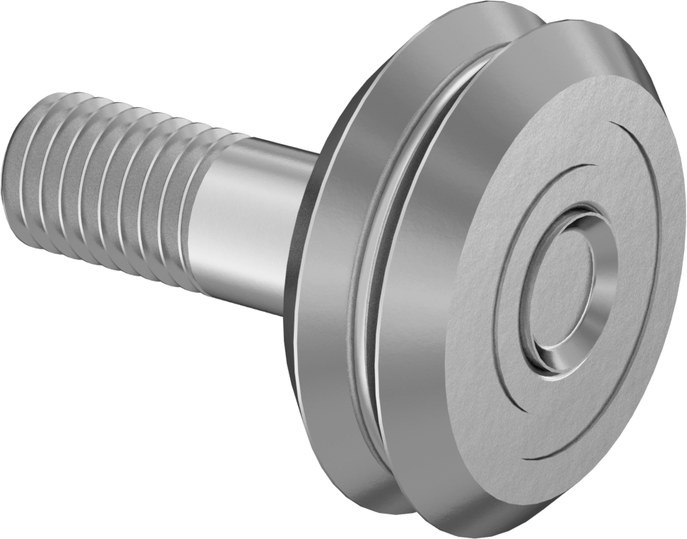 Sıhhi Dişli V-Oluklu Ray Makarası, Ayarlanabilir Omuzlu, 31 mm Çap x 11 mm Genişlikte Silindir
