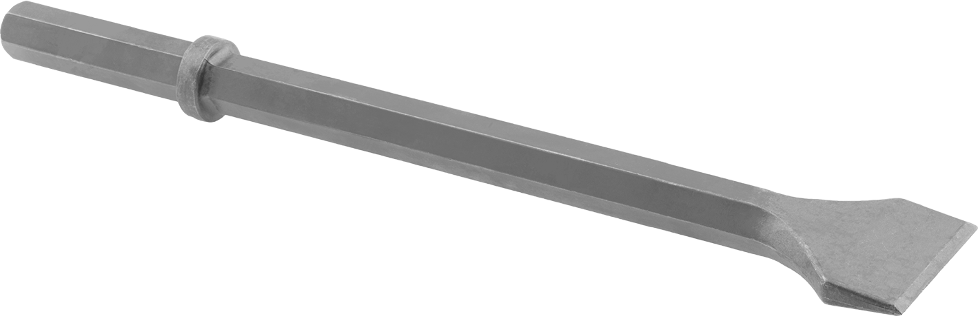 Kaldırım Kırıcı Çekiçler için Keski Ucu, 1" Altıgen Şaft, 3" Genişlikte Düz Bıçak, 22-1/4" Toplam Uzunluk