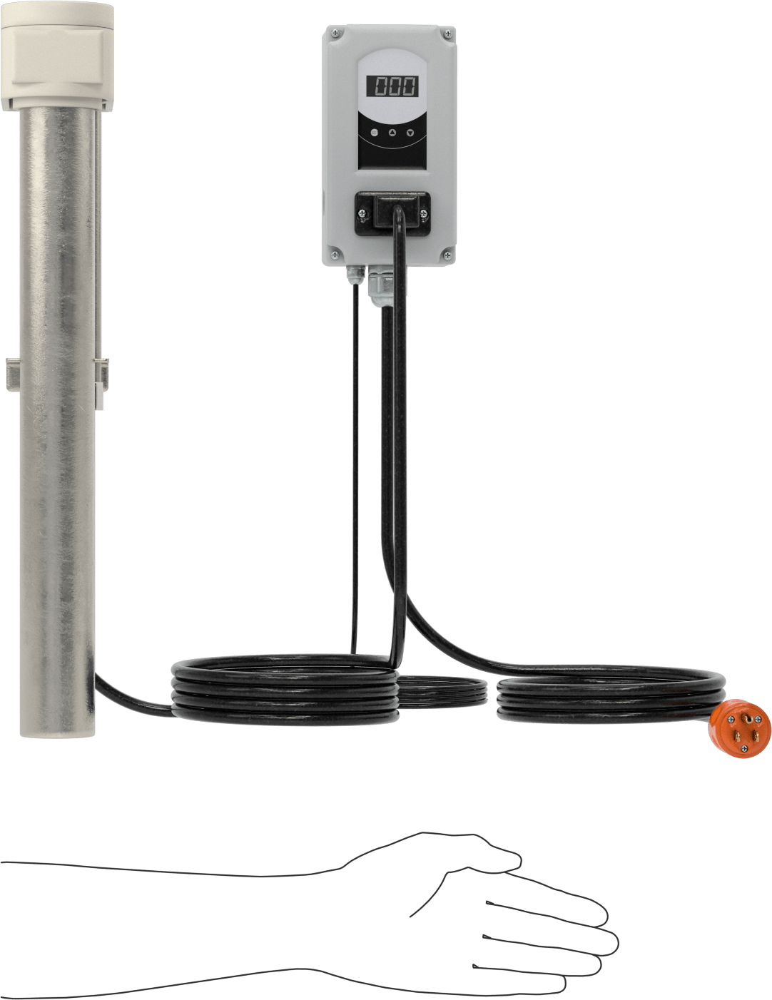 Aşırı Isınma Korumalı Daldırma Isıtıcı, Cıvatalı, 120V AC, 1500W, 35 Watt/inç kare
