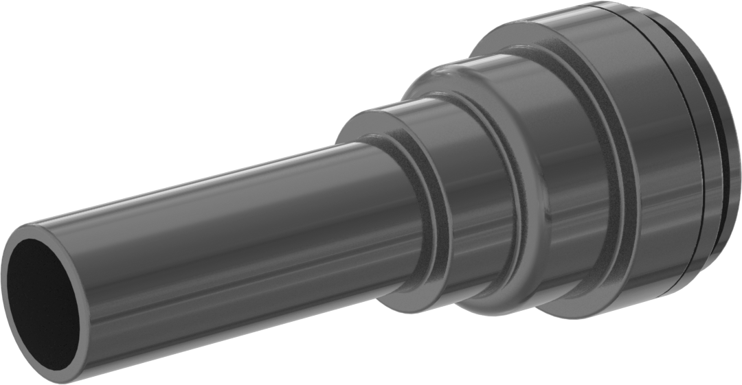 Bas-Bağlan Bağlantı Elemanı, Adaptör, 3/8“ Boru Gövde Dış Çapı x 5/16” Boru Dış Çapı için, Siyah