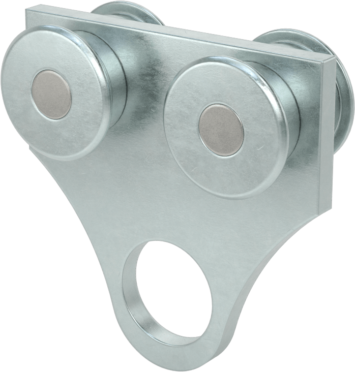 Strut Kanal Arabası, Çinko Kaplı Çelik, 600 lbs. Kapasite, 1-1/8" Çapında Delik