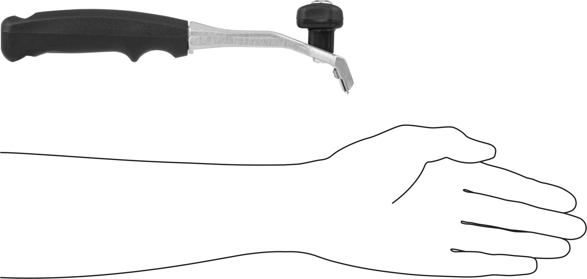Uzun Ömürlü Karbür Bıçaklı Düz Yüzey Kazıyıcı, Plastik Tutamak ve Düğme, 10-1/4" Toplam Uzunluk, 2-3/8" Genişlikte Bıçak