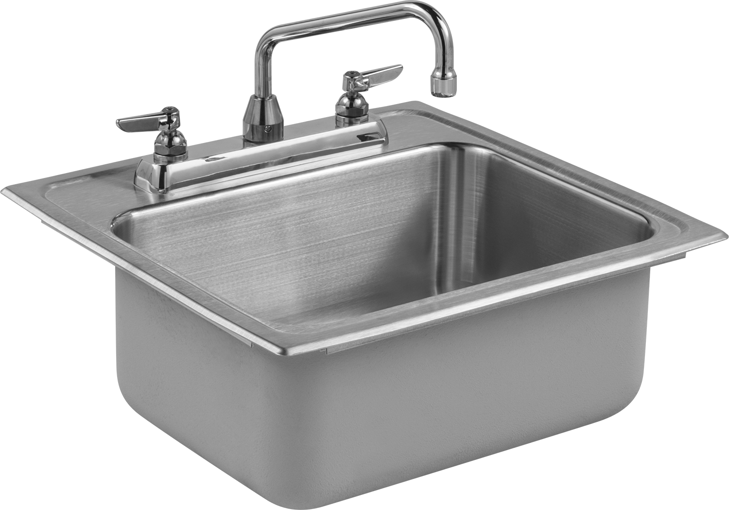 Krom Kaplamalı Pirinç Musluklu Tezgah Üstü Lavabo, 19-1/2“ Genişlik x 19” Derinlik x 10-1/8" Toplam Yükseklik