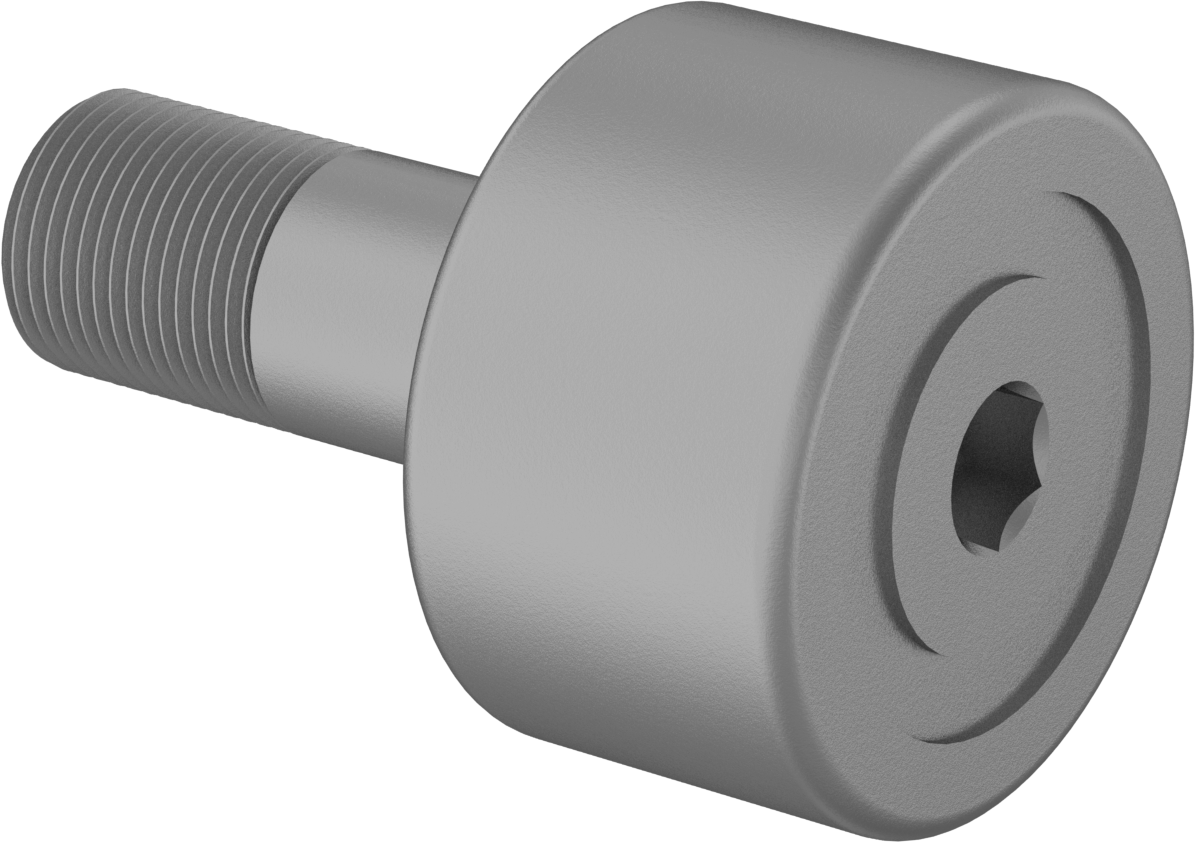 Yüksek Yük Dişli Ray Makarası, Çelik, Contalı Düz, 2-1/2" Silindir Çapı, 1-1/2" Makara Genişliği