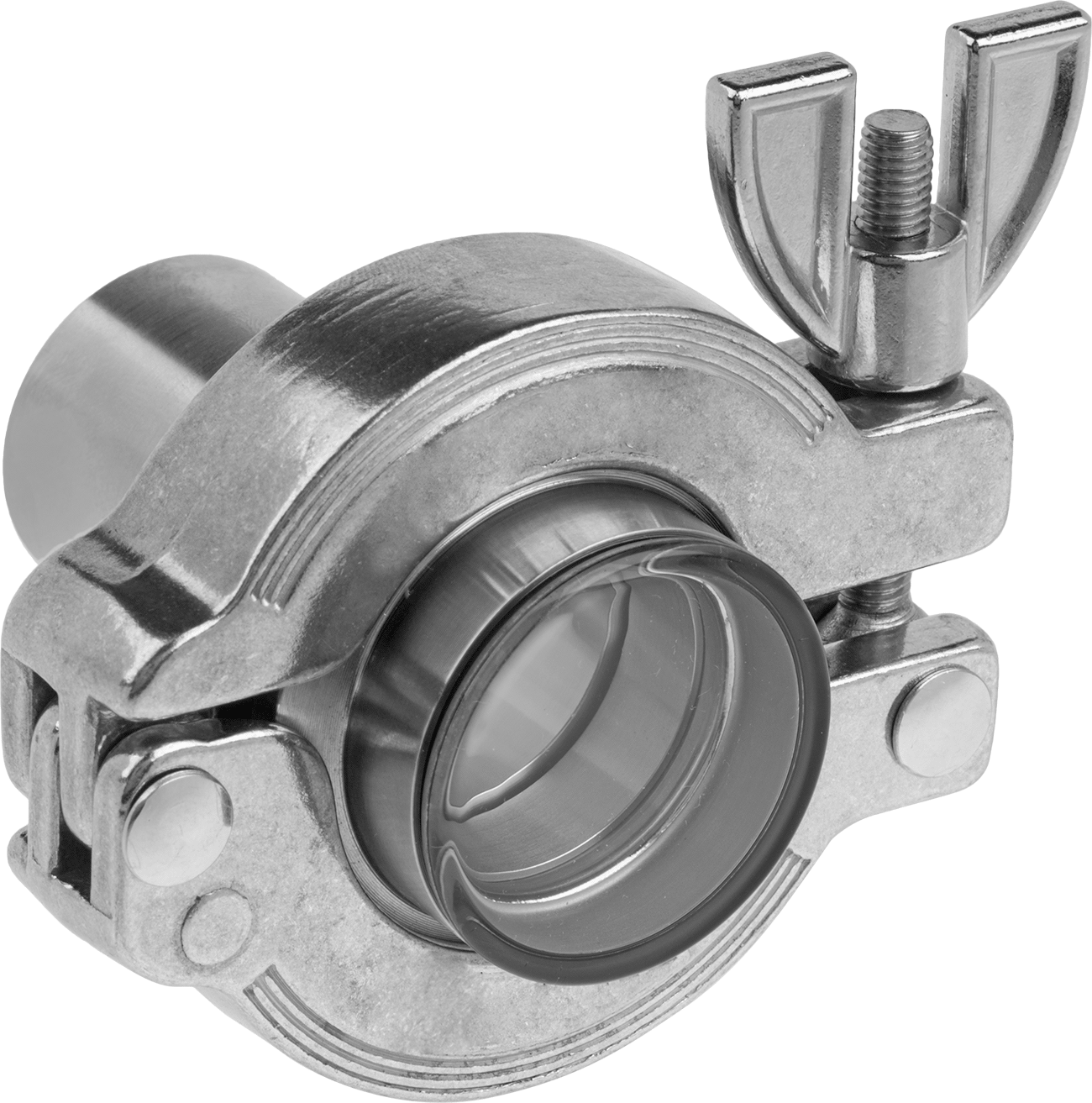 Sight Shown Assembled with Tube Fitting, Ring, and Clamp (All Sold Separately)