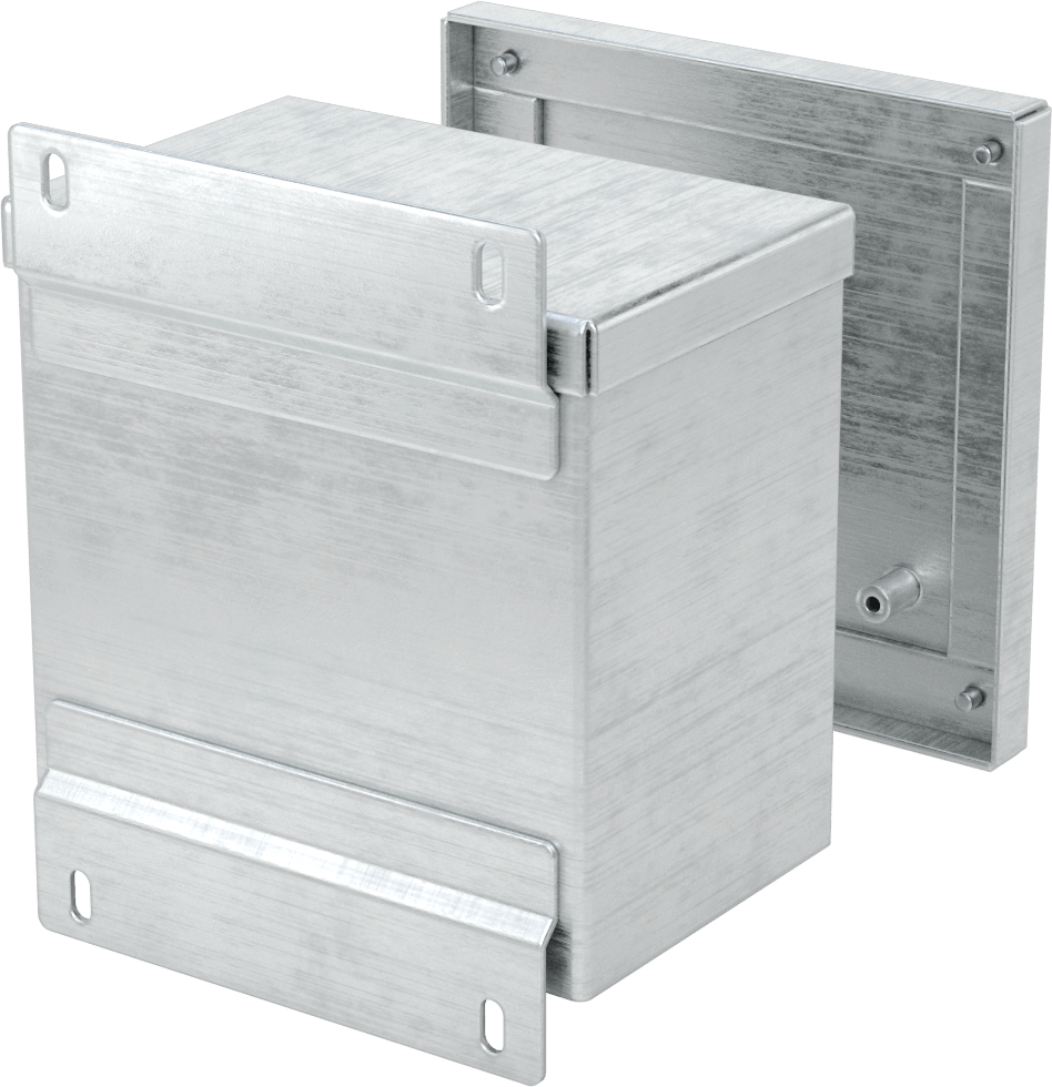 Alüminyum Hava Koşullarına Dayanıklı Muhafaza, Çıkarılabilir Kapaklı, 6“ Yükseklik x 6” Genişlik x 4" Derinlik
