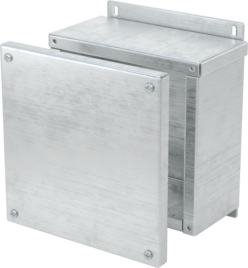 Alüminyum Hava Koşullarına Dayanıklı Muhafaza, Çıkarılabilir Kapaklı, 8“ Yükseklik x 8” Genişlik x 4" Derinlik