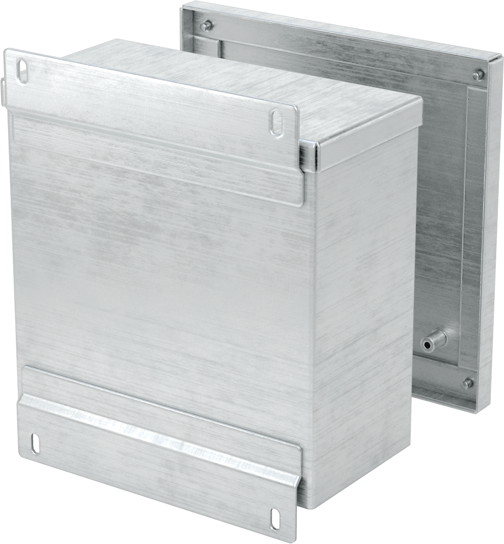 Alüminyum Hava Koşullarına Dayanıklı Muhafaza, Çıkarılabilir Kapaklı, 8“ Yükseklik x 8” Genişlik x 4" Derinlik