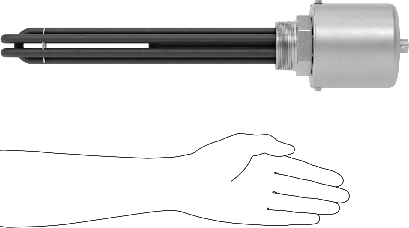 Vidalı Tıpa Daldırma Isıtma Elemanı, Su için, Termostat, Incoloy Eleman, 480V AC, 5000W