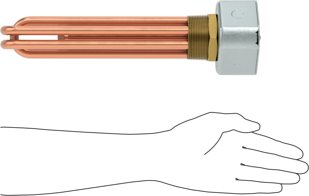 Vidalı Tıpa Daldırma Isıtma Elemanı, Su için, Bakır Eleman, 240V AC, 3000W